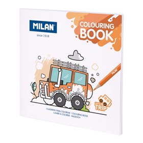 Livro de colorir microperfurado "Vamos viajar para Milão" - Tema Veículos - 20 ilustrações detalhadas
