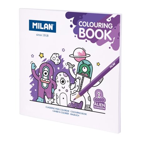 Livro de colorir Invasão Alienígena de Milão - Microperfurado - Tema Alienígena - 20 Ilustrações Detalhadas