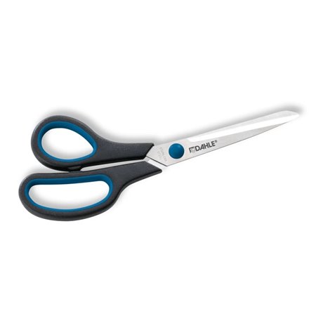 Tesoura Dahle 54418 Office Comfort-Grip em aço temperado, 21 cm - Modelo especial para canhotos - Lâminas afiadas - Cabos revest