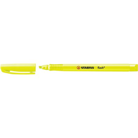 Marcador fluorescente Stabilo Flash - Tamanho de bolso - Espessura do traço de 1 e 3,5 mm - Tinta à base de água - Amarelo
