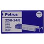 Caixa com 1000 grampos Petrus 22/8-24/8 banhados a cobre - até 40 folhas - haste de 8 mm