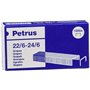 Grampos galvanizados Petrus 22/6 - Até 30 folhas - Caixa com 1000 grampos - Haste de 6 mm