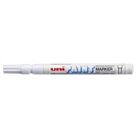 Marcador de tinta Uni-ball PX-21 - Ponta de acrílico tipo bala de 0,8 a 1,2 mm - Corpo de alumínio - Tinta resistente à luz e à 