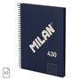 Caderno espiral Milan Série 1918, formato A5, quadriculado 5x5mm - 80 folhas de papel 95 g/m² - microperfurado, 2 furos - azul