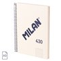 Caderno espiral Milan Série 1918, formato A5, quadriculado 5x5mm - 80 folhas de 95 g/m² - microperfurado, 2 furos - bege