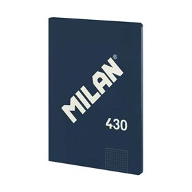 Caderno Milan Série 1918, Formato A4, Quadriculado 5x5mm - 48 Folhas de Papel 95 g/m² - Microperfurado - Capa Flexível - Azul Es