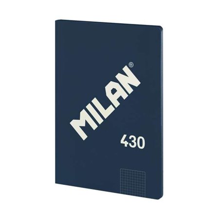 Caderno Milan Série 1918, Formato A4, Quadriculado 5x5mm - 48 Folhas de Papel 95 g/m² - Microperfurado - Capa Flexível - Azul Es