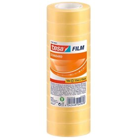 Tesa Tesafilm Pacote Padrão com 10 Fitas Autoadesivas Transparentes 15mm x 33m - Boa Adesão e Alta Resistência à Luz UV - Livre 