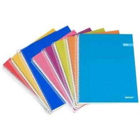 Caderno espiral Ancor Classic Stripes, tamanho A4, pautado horizontalmente - 80 folhas, 90 g/m² - Capa de cartão laminado - Core