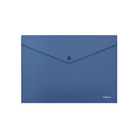 Porta-documentos Erichkrause Fizzy Classic tamanho A4 - Feito de plástico opaco - Textura áspera - Cor azul