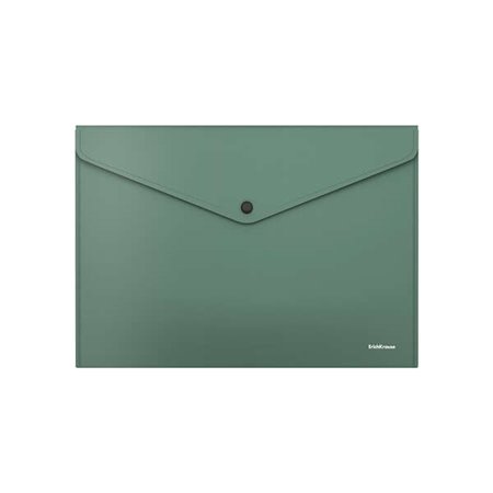 Porta-documentos Erichkrause Fizzy Classic tamanho A4 - Feito de plástico opaco - Textura áspera - Cor verde