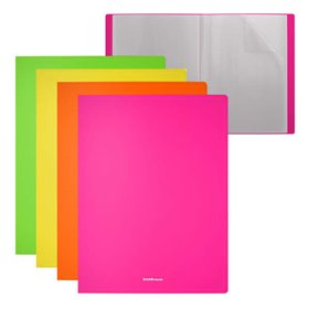 Pastas Erichkrause Matt Neon com Capas Protetoras - 40 Capas - Tamanho A4 - Cores Sortidas (4 unidades por pacote) - Cores Sorti