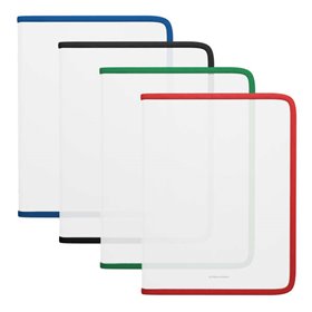Pasta com zíper Erichkrause Matt Clear A4+ - Material transparente - Para organizar e transportar documentos - Cores sortidas