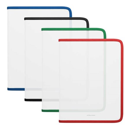 Pasta com zíper Erichkrause Matt Clear A4+ - Material transparente - Para organizar e transportar documentos - Cores sortidas