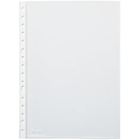 Pacote com 100 capas transparentes Pardo com múltiplos furos, 60 mícrons - Acabamento casca de laranja - Reforço branco