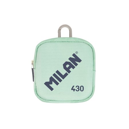 Porta-moedas pequeno Milan Collection 430 - Tamanho: 10,3 x 10 x 2,5 cm - Fecho com zíper - Mosquetão de alumínio - Cor verde