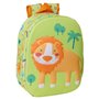 Mochila Safta Leon 3D - Porta-garrafas - Alças de ombro acolchoadas - Alça superior - Leve e resistente - Verde claro