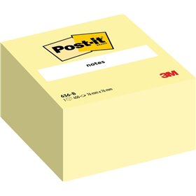 Bloco de notas adesivas reposicionáveis Post-it com 450 unidades - Formato quadrado - 76x76mm - Amarelo claro