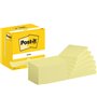 Pacote com 12 blocos de notas adesivas reposicionáveis Post-it com 100 unidades cada - Formato retangular - 76x127mm - Amarelo c