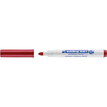 Marcador para quadro branco Edding 661 - Ponta redonda - Espessura da linha de 1 a 2 mm - Tinta pigmentada - Apagável a seco - V