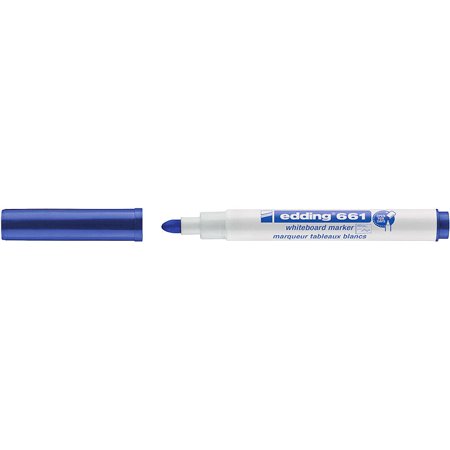 Marcador para quadro branco Edding 661 - Ponta redonda - Espessura da linha de 1 a 2 mm - Tinta pigmentada - Apagável a seco - A