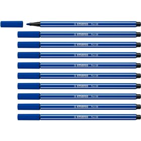Caneta Marcadora Stabilo Pen 68 com Ponta de Fibra - Espessura da Linha de Aprox. 1mm - Tinta à Base de Água - Azul Marinho