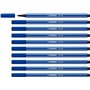 Caneta Marcadora Stabilo Pen 68 com Ponta de Fibra - Espessura da Linha de Aprox. 1mm - Tinta à Base de Água - Azul Marinho