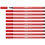 Caneta Marcadora Stabilo Pen 68 com Ponta de Fibra - Espessura da Linha de Aprox. 1mm - Tinta à Base de Água - Cor Carmim