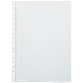 Pacote com 100 capas transparentes Pardo com vários furos, 90 mícrons - Acabamento casca de laranja - Reforço branco