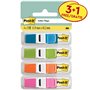 Conjunto de 4 Dispensadores Post-it Index com 35 Marcadores Reposicionáveis - Formato Retangular - Cores Sortidas