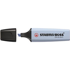 Marcador fluorescente pastel Stabilo Boss 70 - Espessura da linha de 2 a 5 mm - Recarregável - Tinta à base de água - Azul turvo