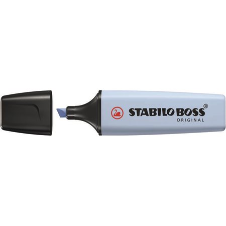 Marcador fluorescente pastel Stabilo Boss 70 - Espessura da linha de 2 a 5 mm - Recarregável - Tinta à base de água - Azul turvo