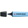 Marcador fluorescente pastel Stabilo Boss 70 - Espessura da linha de 2 a 5 mm - Recarregável - Tinta à base de água - Azul Vento
