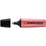 Marcador fluorescente pastel Stabilo Boss 70 - Espessura da linha de 2 a 5 mm - Recarregável - Tinta à base de água - Vermelho C