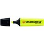 Marcador de texto fluorescente Stabilo Boss 70 - Espessura da linha de 2 a 5 mm - Recarregável - Tinta à base de água - Amarelo 
