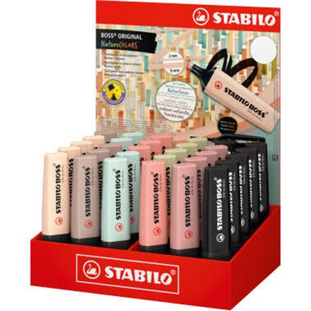 Conjunto de 30 Marcadores Stabilo Boss Naturecolors - Espessura da linha entre 2 e 5 mm - Tinta à base de água - Cores: Siena, B
