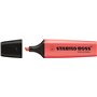 Marcador de texto fluorescente Stabilo Boss 70 - Espessura da linha de 2 a 5 mm - Recarregável - Tinta à base de água - Vermelho