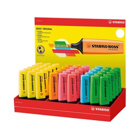 Stabilo Boss 70 - Conjunto com 45 Marcadores Fluorescentes - Espessura da Linha entre 2 e 5 mm - Recarregáveis - Tinta à Base de