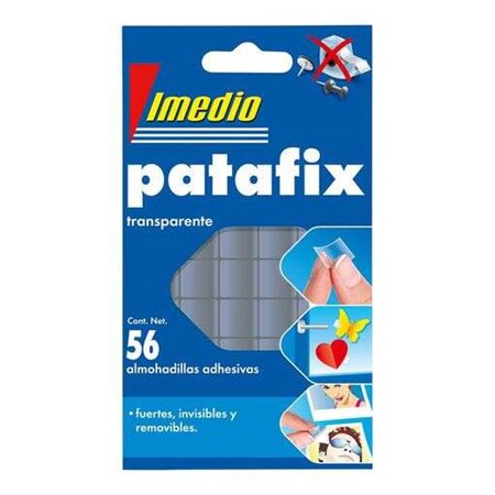 Massa adesiva transparente Imedio Patafix - Forte, limpa e removível - 56 peças