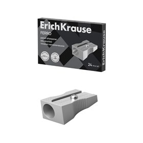 Apontador de lápis Erichkrause Ferro em alumínio com cabo ergonômico - furo de 8 mm - lâmina em aço carbono - cor alumínio