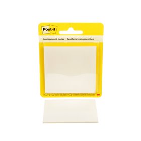 Bloco de notas Post-it, 36 notas transparentes - Formato quadrado - 73x73mm - Transparente
