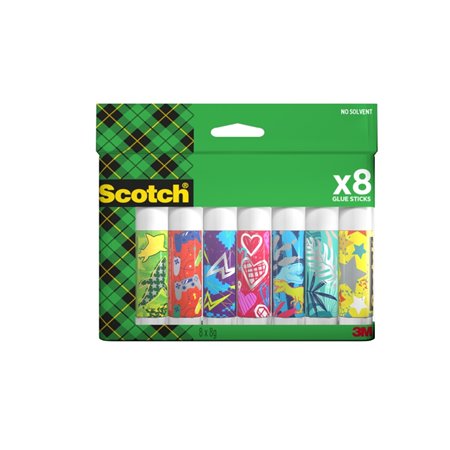 Pacote com 8 bastões de cola Scotch, adesivo sólido - 8g por unidade - transparente