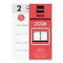 Bloco de mesa Finocam - Anual 2026 - 85x35x120mm - Mesa - Branco e Vermelho