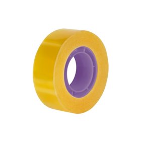 Fita adesiva transparente Milan - Medidas: 19 mm x 33 m - Amarela transparente