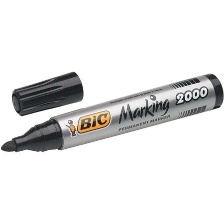 Marcador permanente Bic Marking 2000 Ecolutions - Tinta à base de álcool - Ecológico - Secagem rápida - Preto