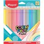 Maped Color'Peps Pastel - Pacote com 24 Lápis de Cor Triangulares - Mina Macia - Madeira com Certificação FSC - Cores Pastel Sor