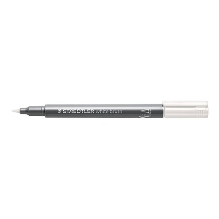 Caneta pincel metálica Staedtler - Ponta pincel tamanho 1 - Aprox. 6 mm - Tinta à base de água - Branca