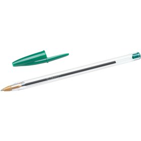 Caneta Esferográfica Bic Cristal Original - Ponta Redonda de 1,0 mm - Traço de 0,4 mm - Tinta à Base de Óleo - Verde