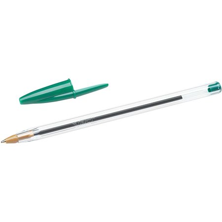 Caneta Esferográfica Bic Cristal Original - Ponta Redonda de 1,0 mm - Traço de 0,4 mm - Tinta à Base de Óleo - Verde