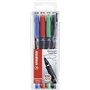 Kit com 4 Marcadores Permanentes Stabilo OHPen - Ponta Super Fina - Largura da Linha 0,4 mm - Empunhadura Antiderrapante - Tampa